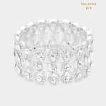 Pulsera Plateada con Cristales Infinitos Evento Fiesta