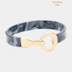 Pulsera Delgada Gris con Broche Dorado