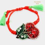 Pulsera Cerezas Cherry en Cordón con Cristales